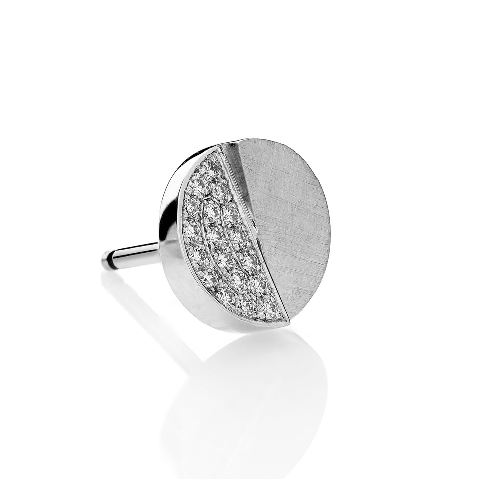 Glacier ørestik large med 15 brillanter - Hvidguld