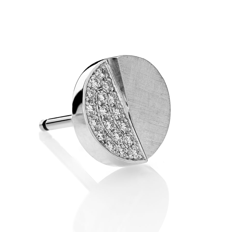 Glacier ørestik large med 15 brillanter - Hvidguld