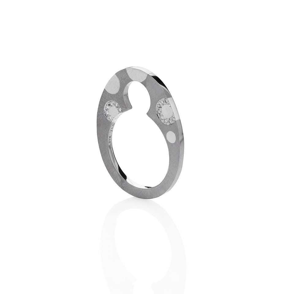 Sculpture 02 ring med brillanter - Hvidguld