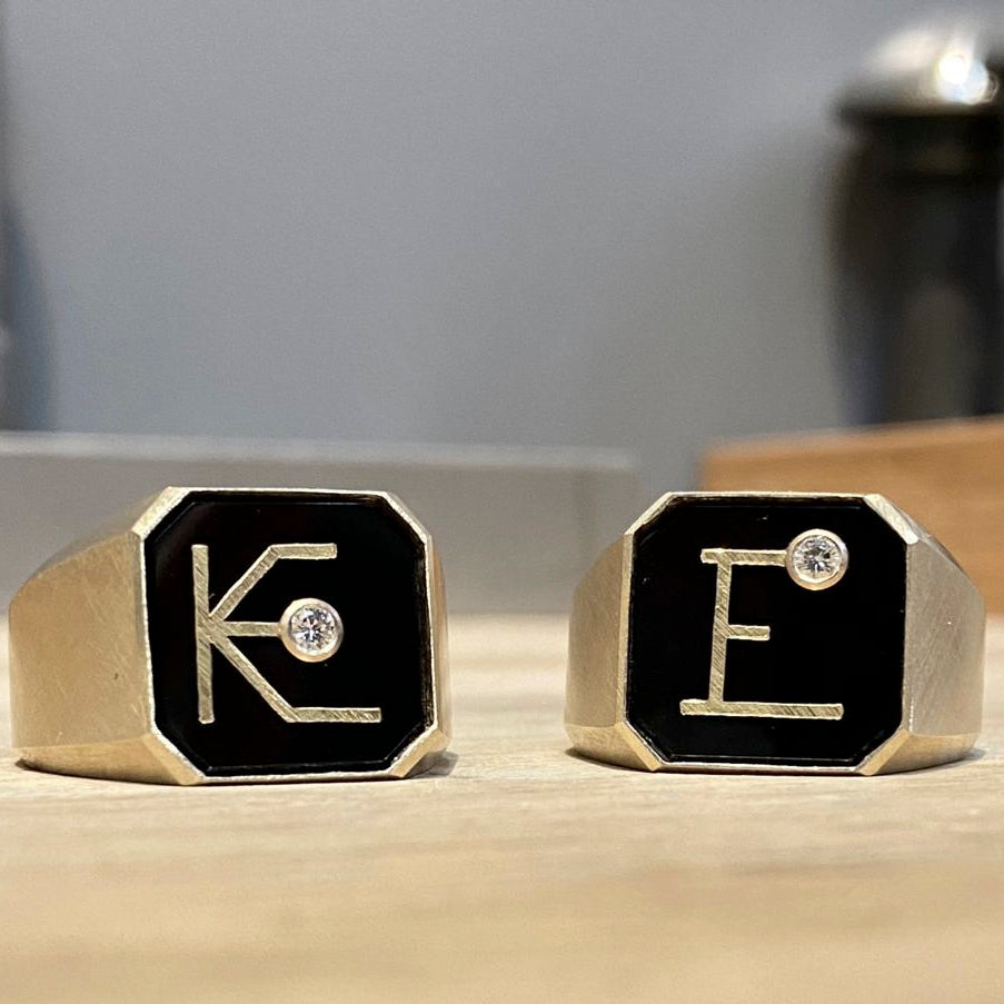 Unika Signet ringe - Gult guld