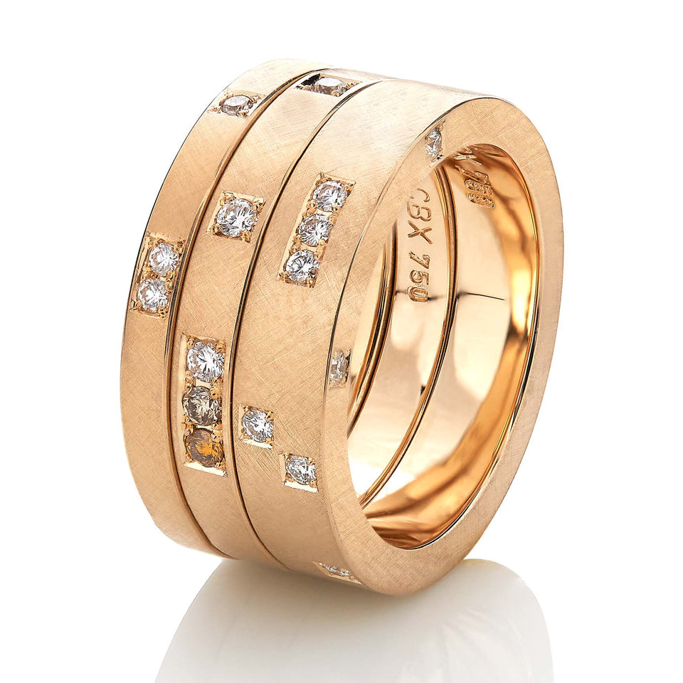 01 - M damering med brillanter - Gult guld