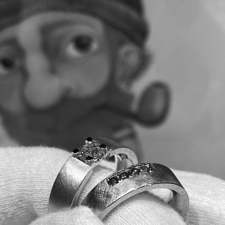Unika vielses ringe - Gult guld